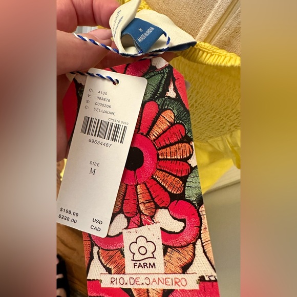 NWT Farm Rio Anthropologie Jaune Dress - Picture 5 of 7